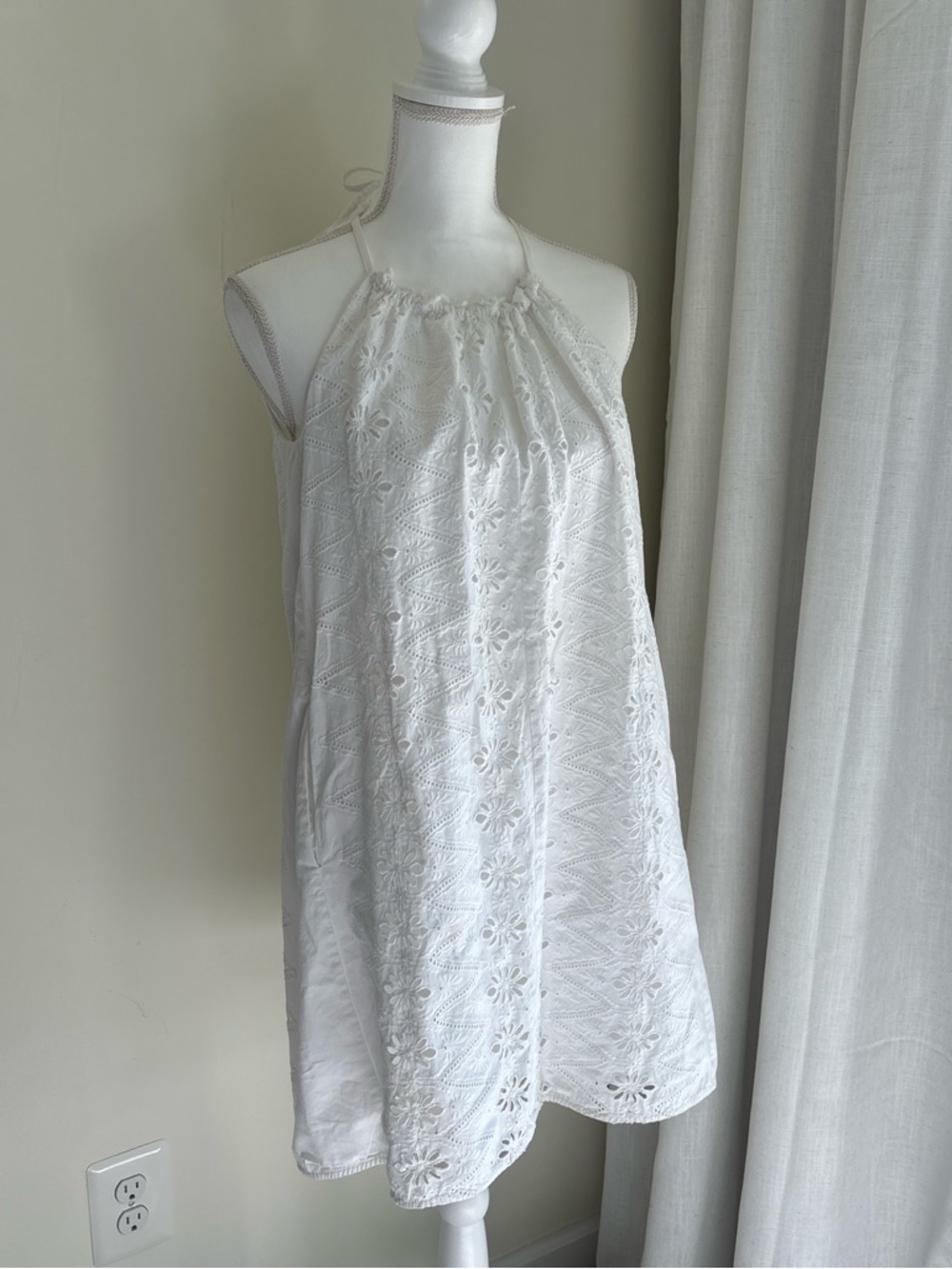 Rachel Rachel Roy White Eyelet Halter Mini Dress